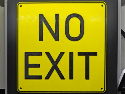 NO EXIT sign
