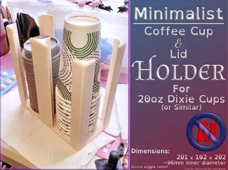 Minimalist Coffee Cup & Lid Holder