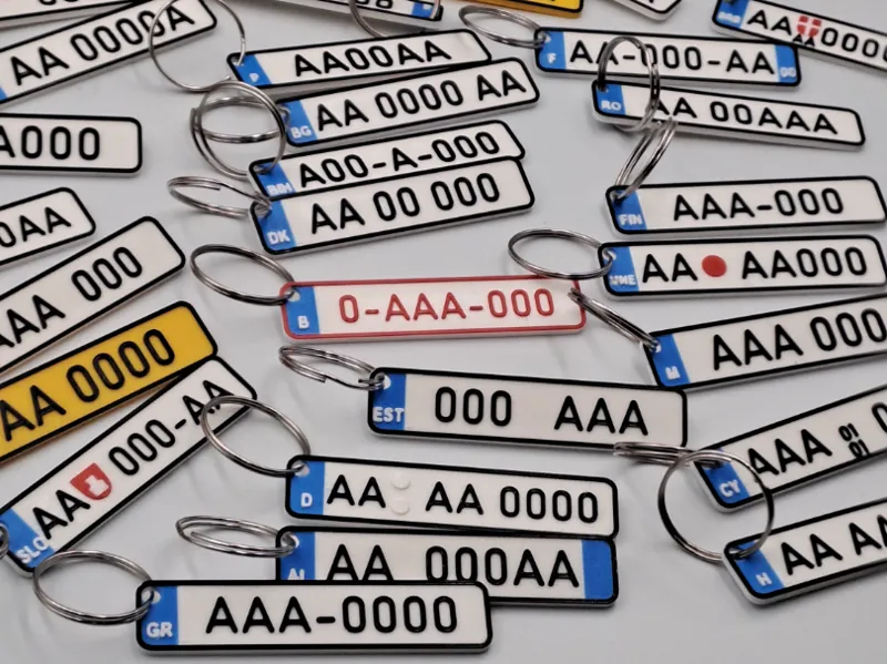 Custom EU License Plate Keychains