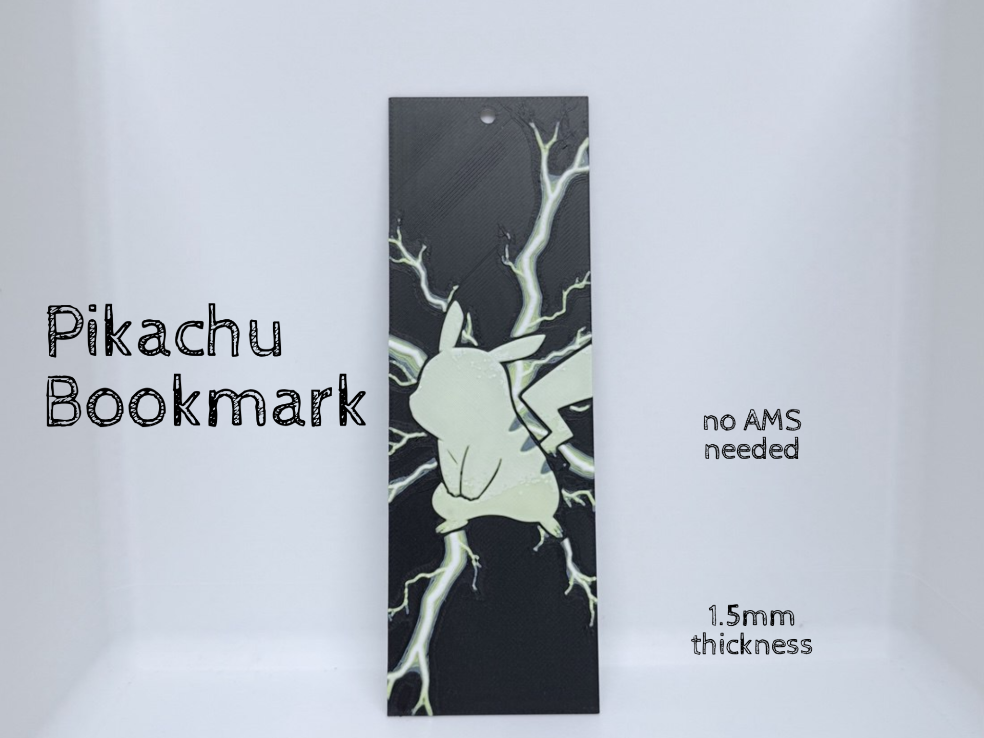 Pikachu Lightning Bookmark – 150x50x1.5mm – No AMS