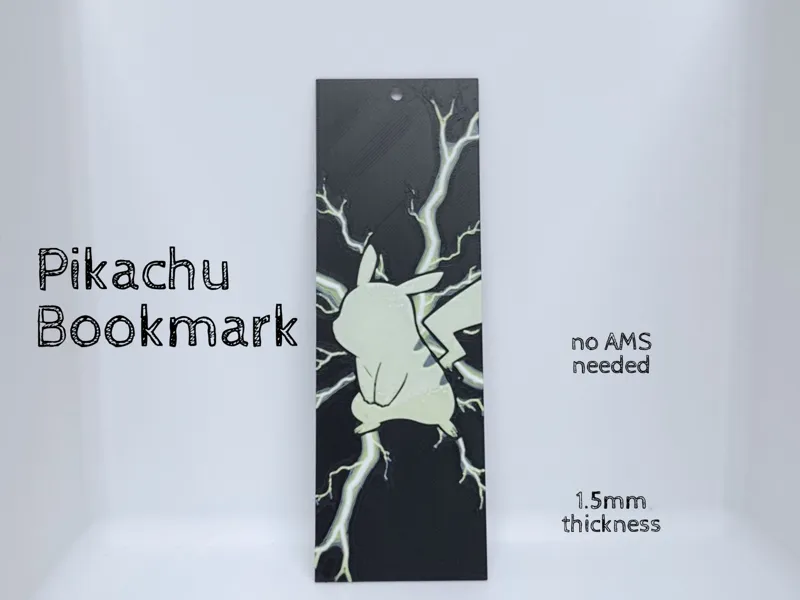 Pikachu Lightning Bookmark – 150x50x1.5mm – No AMS