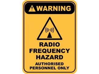 WARNING Sign - Radio Frequency Hazard (HueForge)