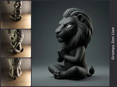 Grumpy Zen Lion