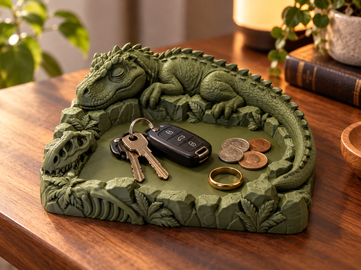 Sleepy Dinosaur Catch-All Tray | Keys & Jewelry - 1