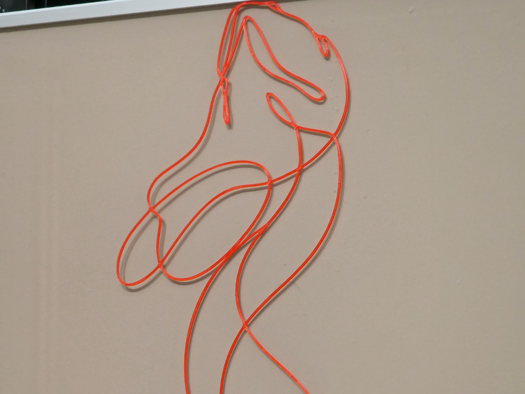 Continuous Line Abstract Female Figure - Wall Art