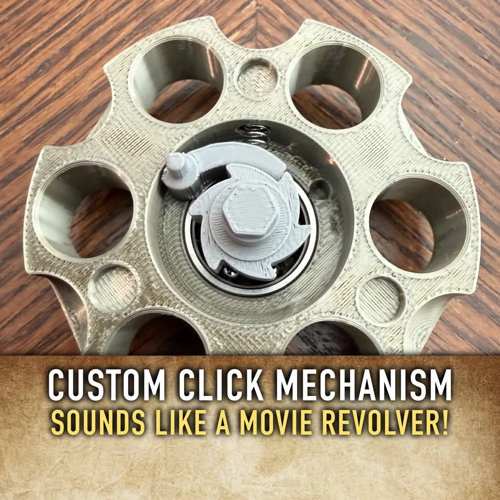 The Six-Clicker Revolver Spinner Fidget - Free 3D Print Model - MakerWorld