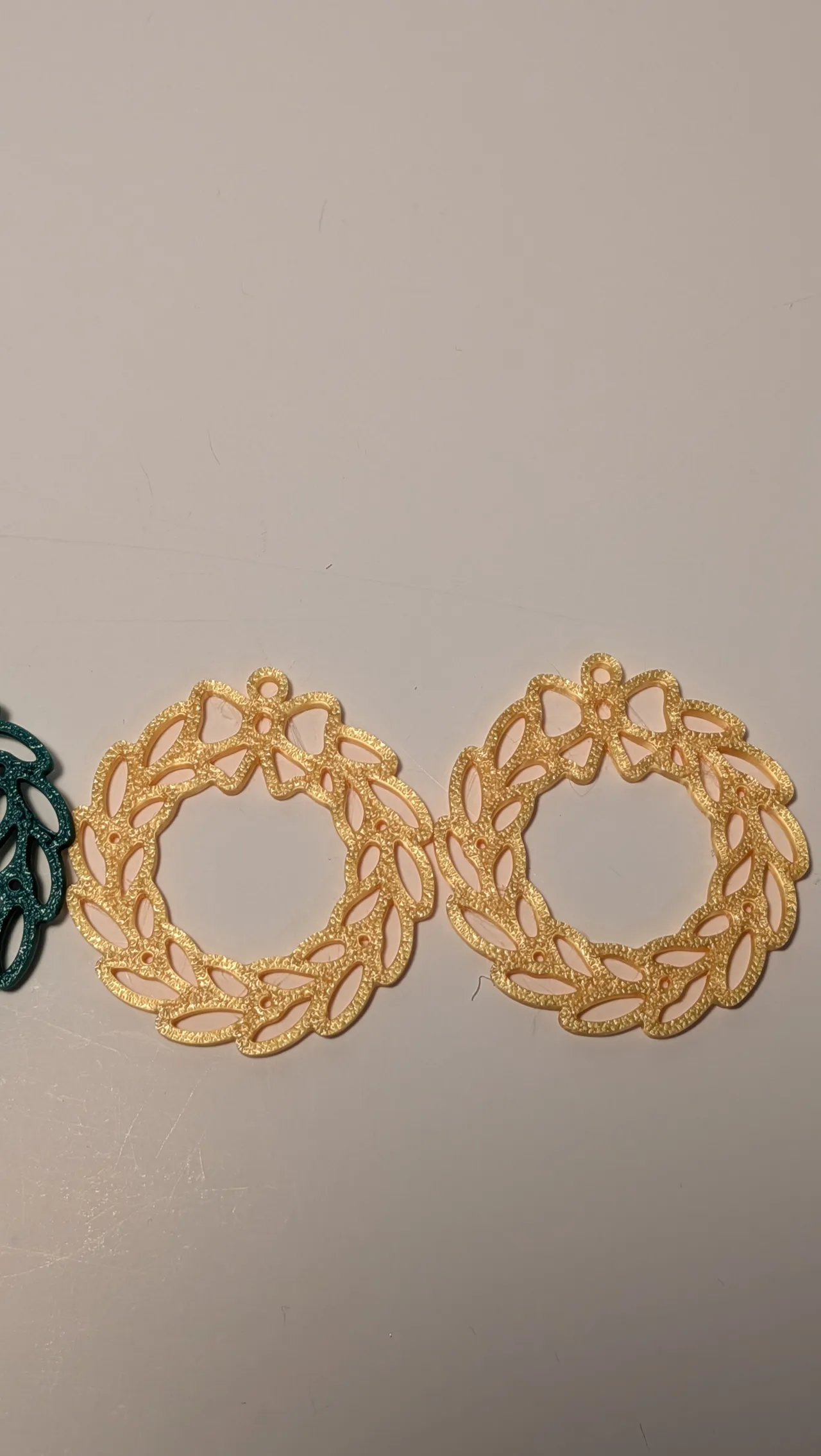 Delicate Christmas Wreath Earrings view 4