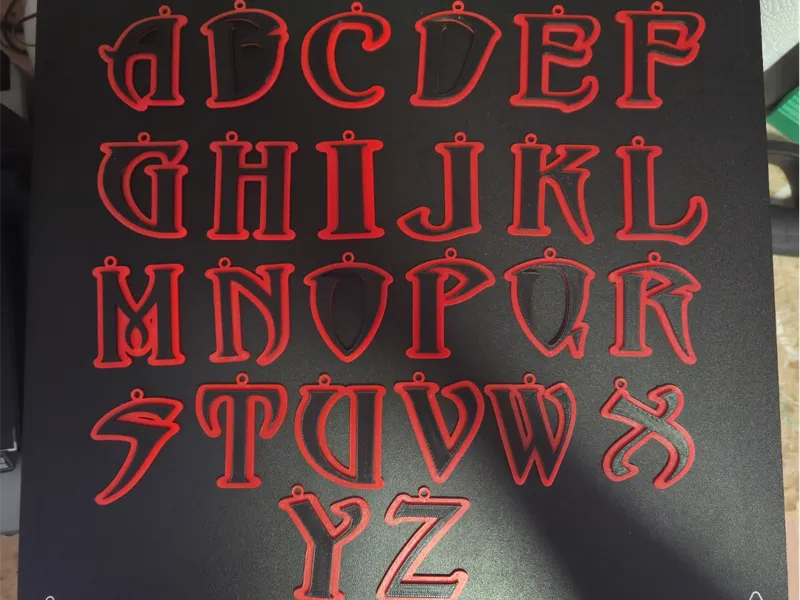 Gothic Alphabet Keychain Set A–Z | 3D Letters 
