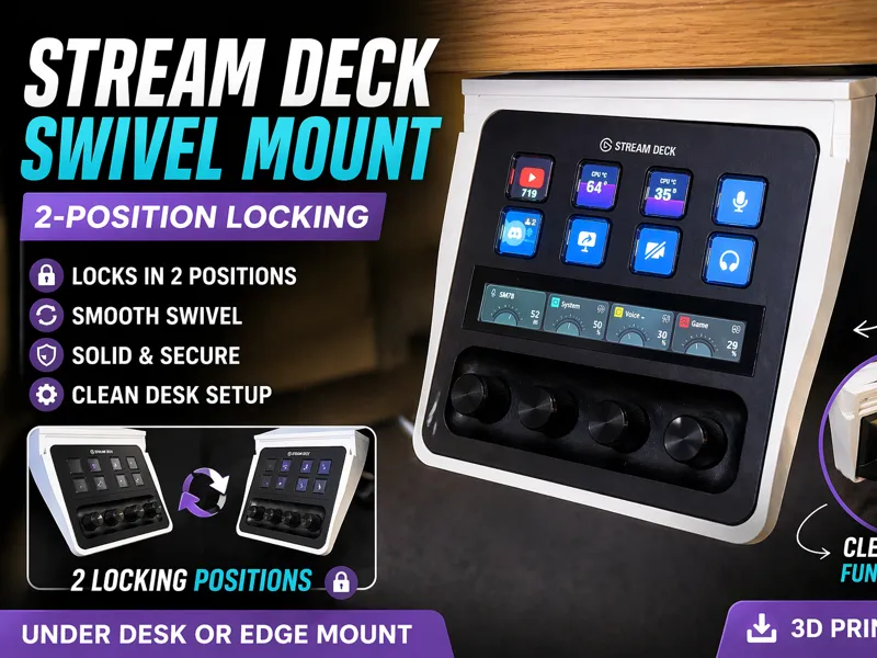 V6 Stream Deck Plus XLR Compatible Swivel Mount