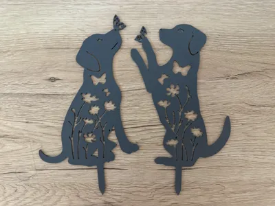 Two decorative dogs for the garden