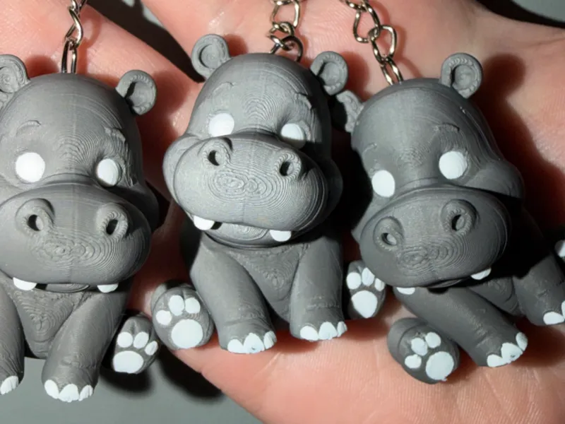 Cute Baby Hippo Keychain/Flexi AMS ONLY