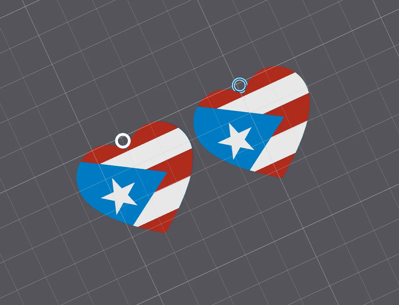 Flag of Puerto Rico Heart Earrings view 3