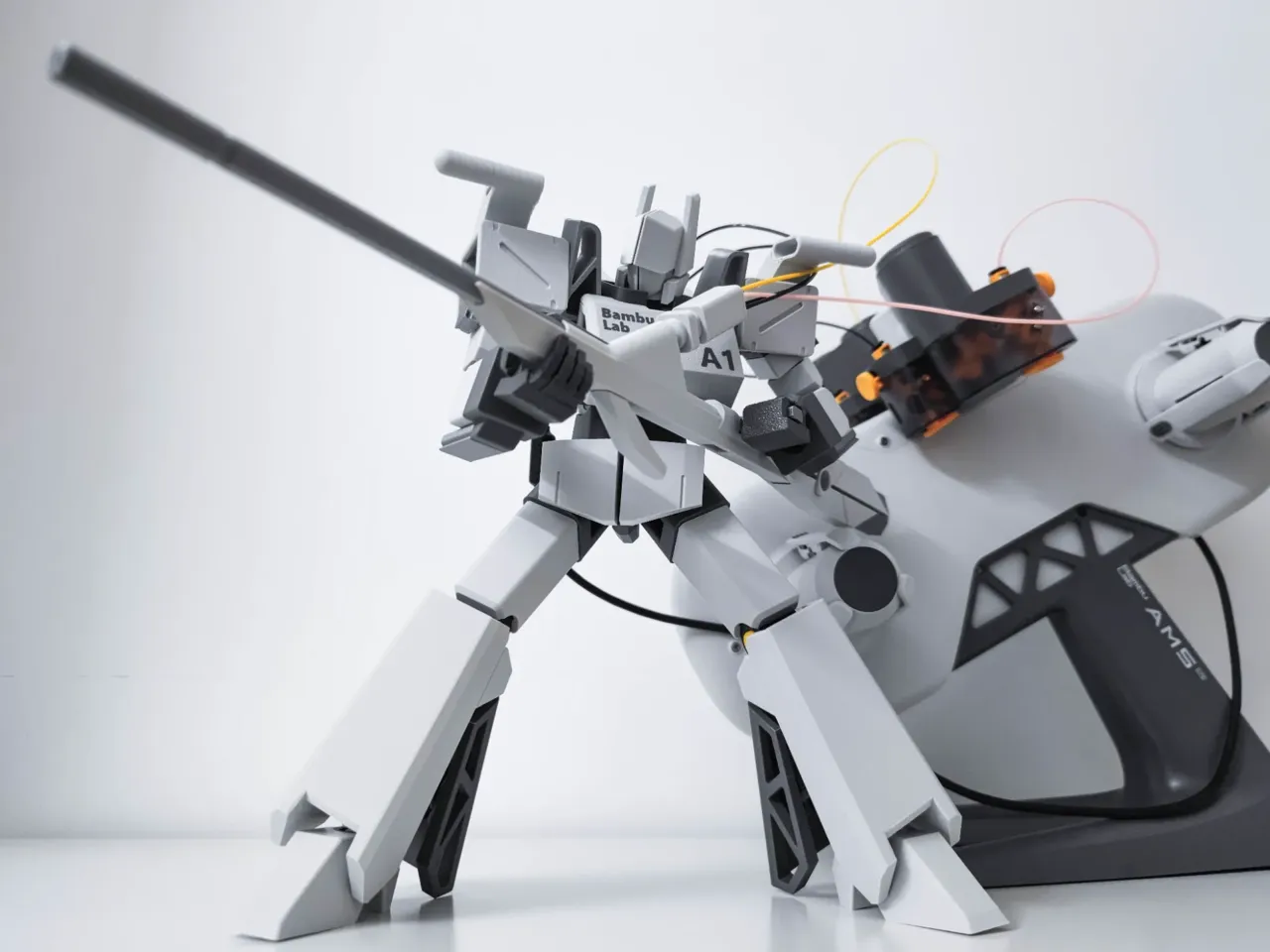 以A1为原型的机甲设计 BambuBot-A1 AMS.ver view 2