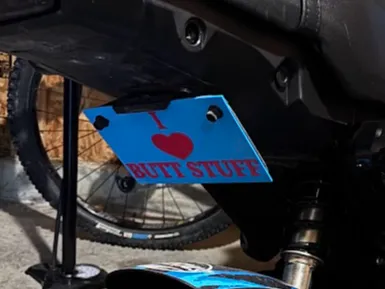 Motorcycle Vanity Plate - I Heart Butt Stuff
