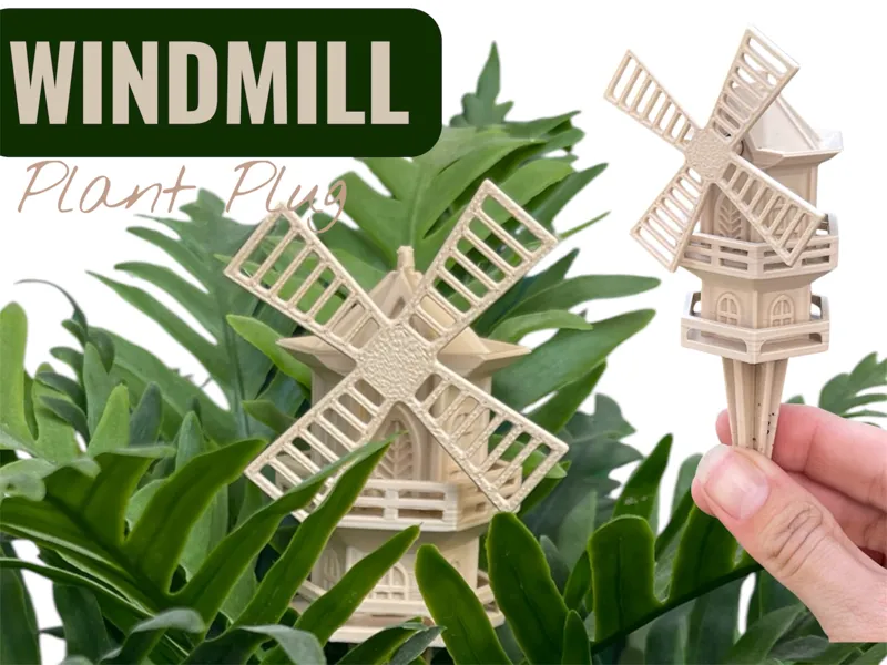 Pflanzenstecker Windmühle