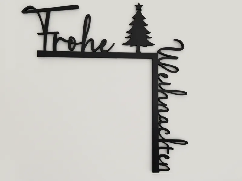 „Frohe Weihnachten“ Türrahmen-Deko (90° Eckdesign)