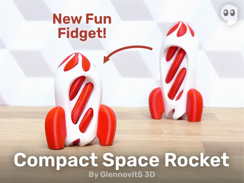Compact Space Rocket (fidget helix spinner toy)
