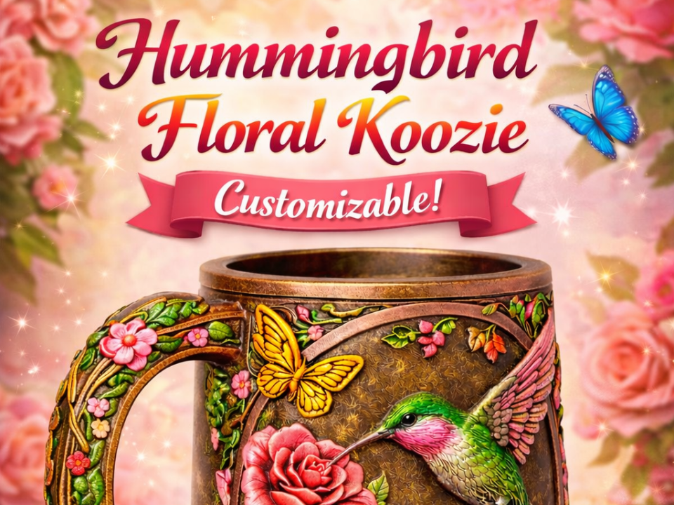 Miniatura 1 do modelo 3D Personalized Hummingbird Koozie