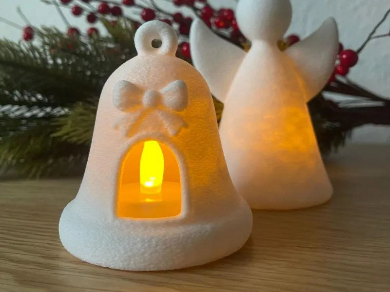 Glocke Teelicht für Weihnachten Winter Deko