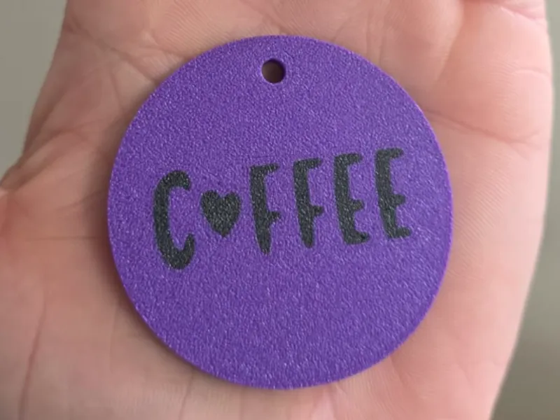 Round Coffee Keychain or tag AMS needed