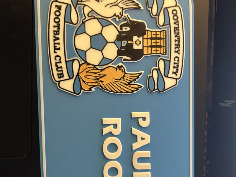 coventry city personalised name plaque door