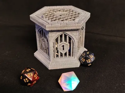 Dice jail with clip-on lid D&D