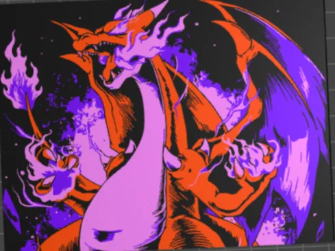 charizard fiamma viola