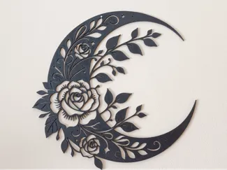 ARTE DE PARED LUNA Y ROSAS