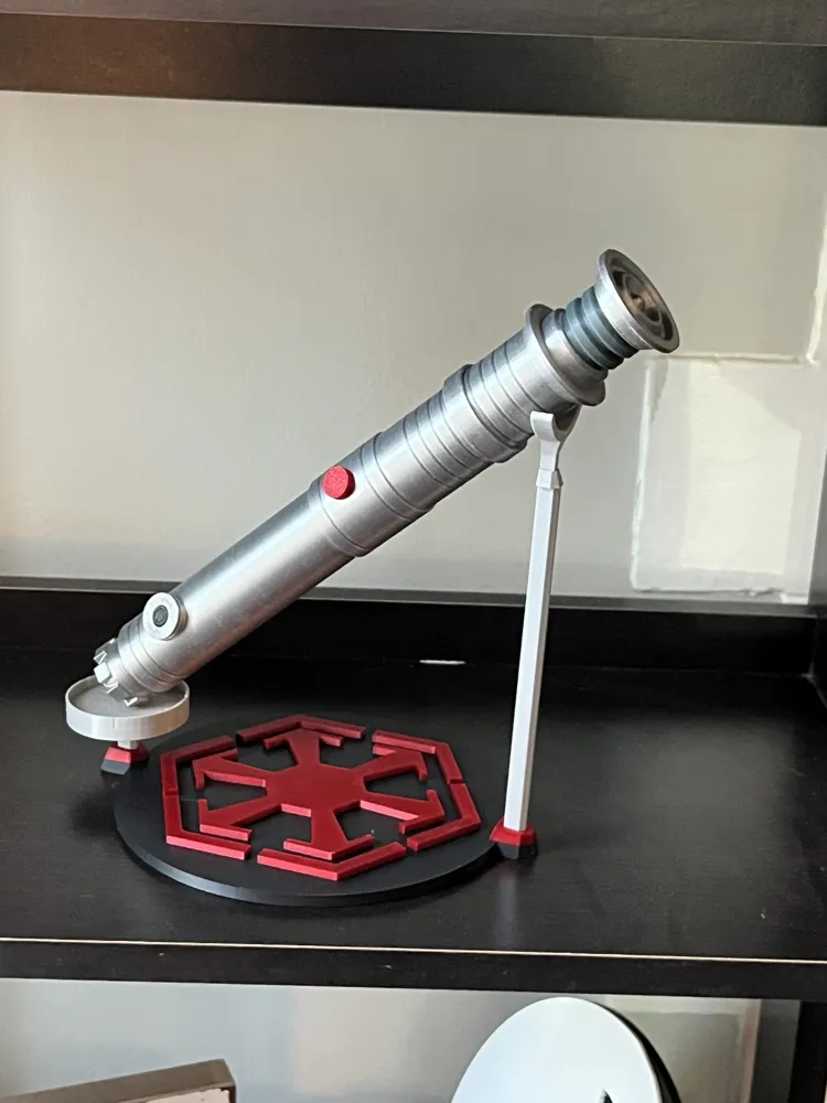SITH EMBLEM LIGHT SABER STAND - Free 3D Print Model - MakerWorld