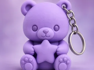 Cute Bear Keychain - Star Edition