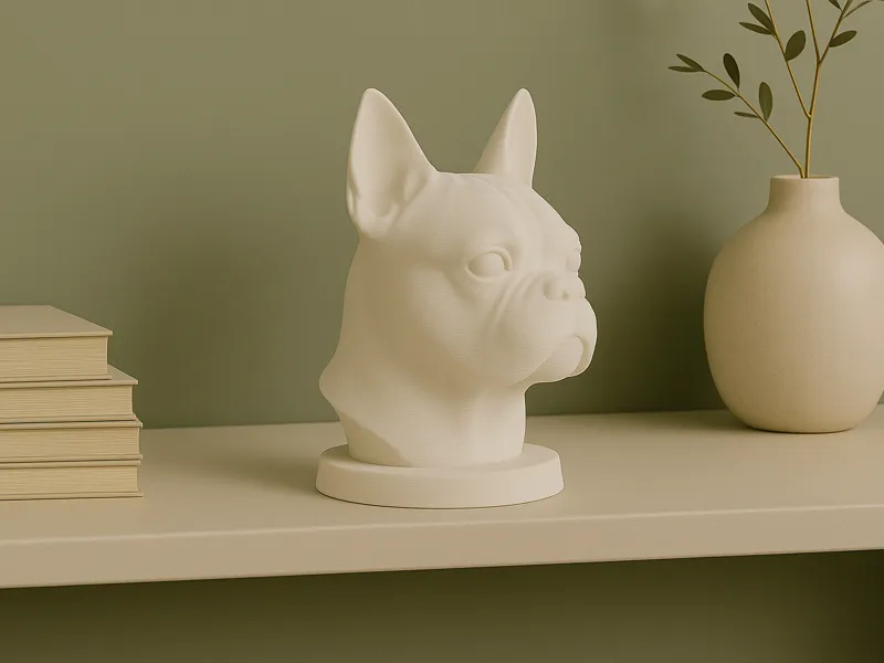 Boston Terrier Bust – Stylized Dog Sculpture