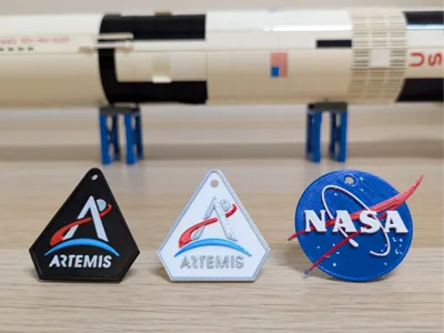 NASA and Artemis keychains