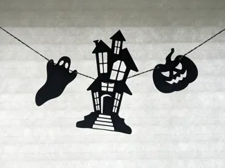 Spooky Silhouettes - Ghost, Pumpkin, House