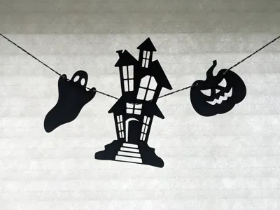 Spooky Silhouettes - Ghost, Pumpkin, House