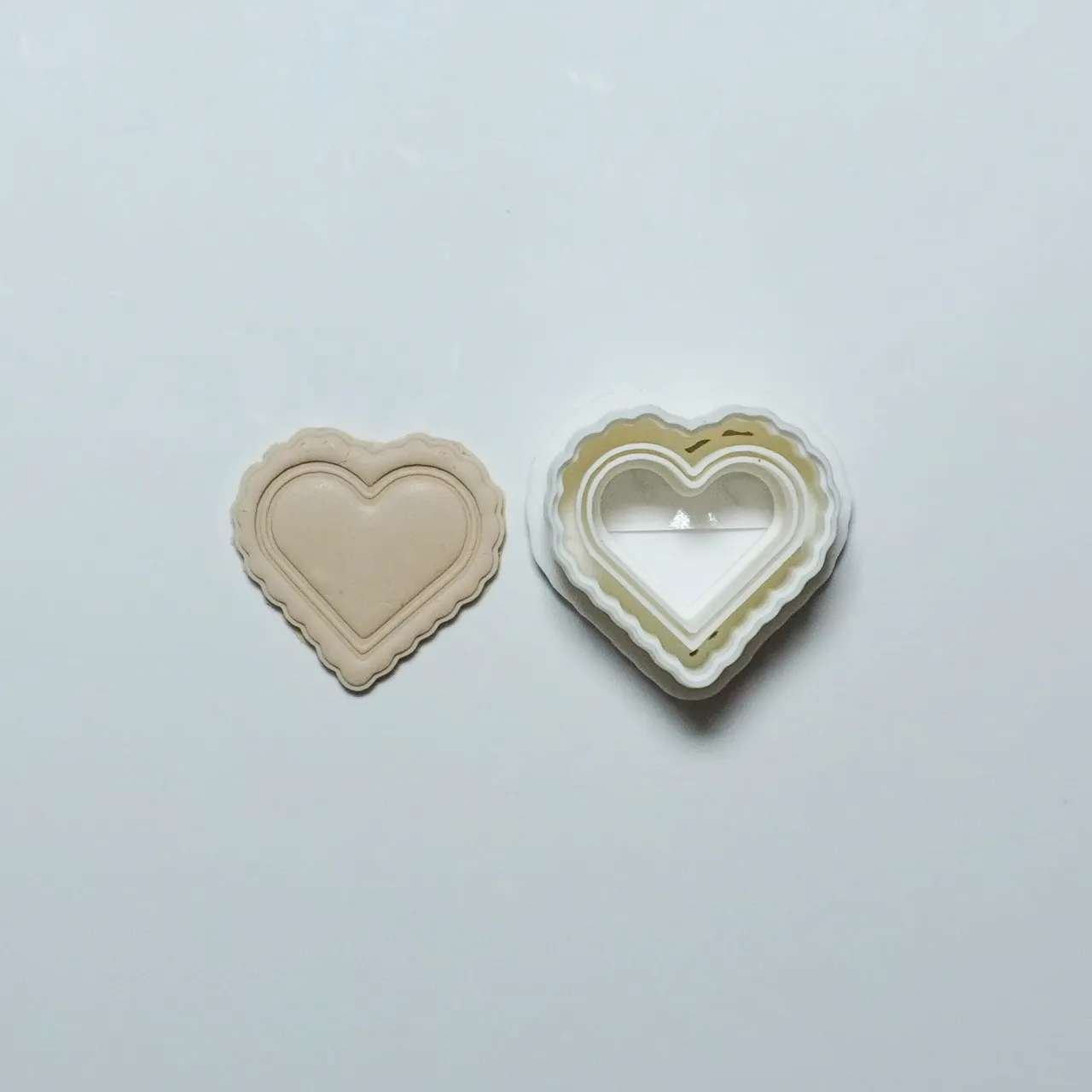 Heart Pie Polymer Clay Cutter Earrings Necklace view 3