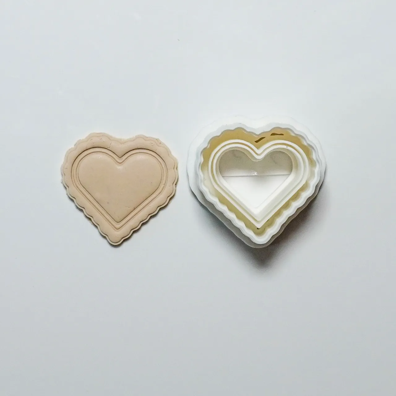 Heart Pie Polymer Clay Cutter Earrings Necklace view 2