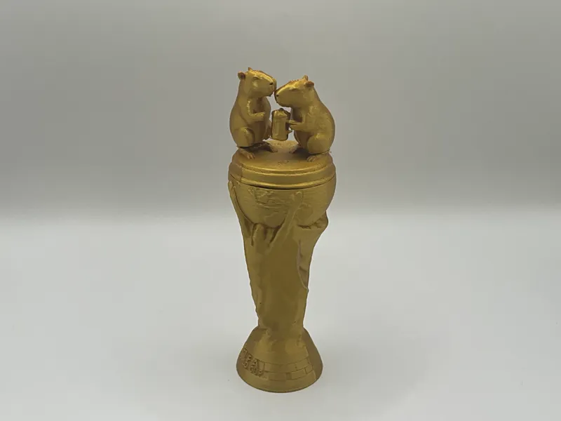 Funny Capybara World Cup Trophy