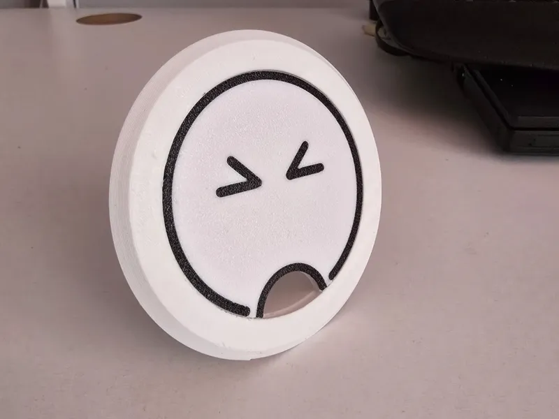 Desk Cable Grommet – Puking Emoji Design Ø 60 mm