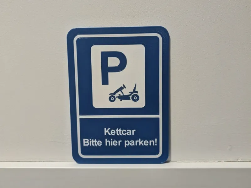 Parkplatzschild "Kettcar" - Bitte hier parken!