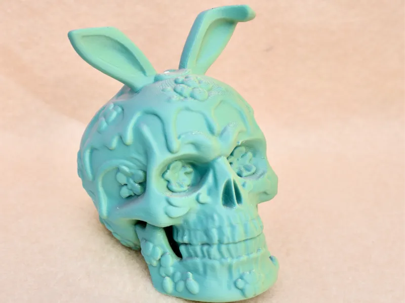 Spring Skull with bunny ears