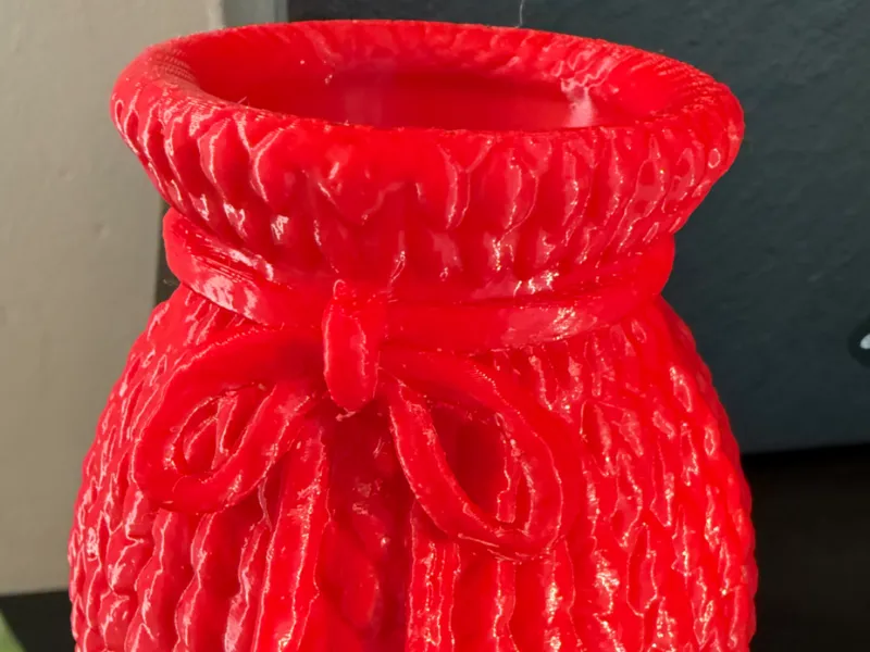 Wintervase gestrickt