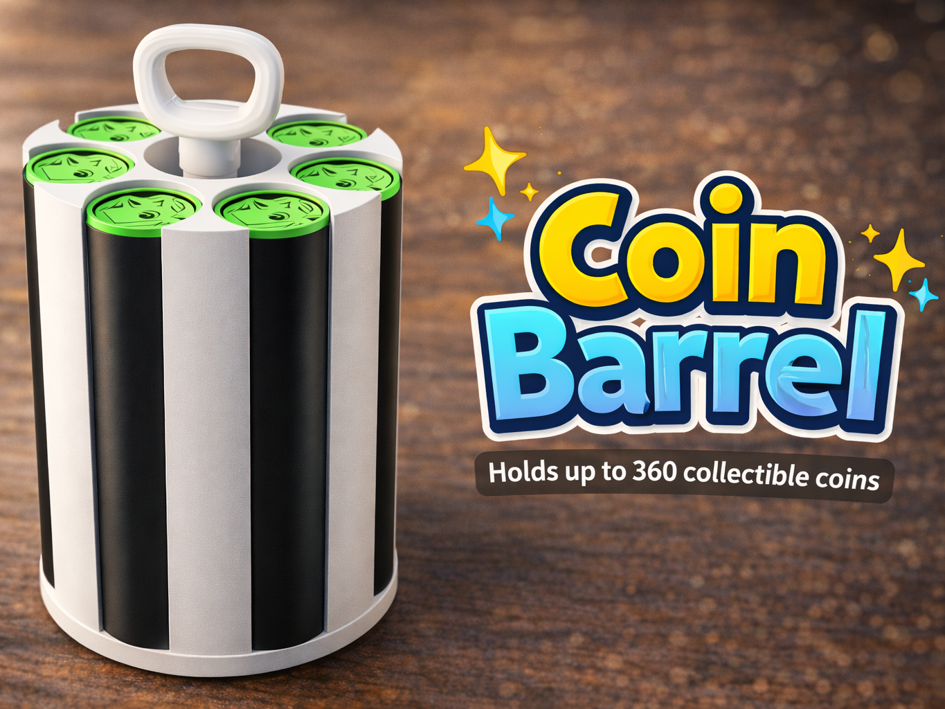 Coin Barrel: hold & carry collectible coins