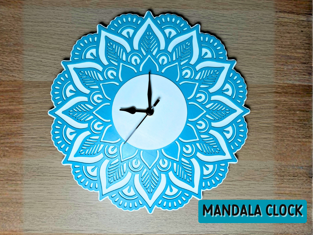 Mandala Clock – Elegant 3D Printed Wall Clock