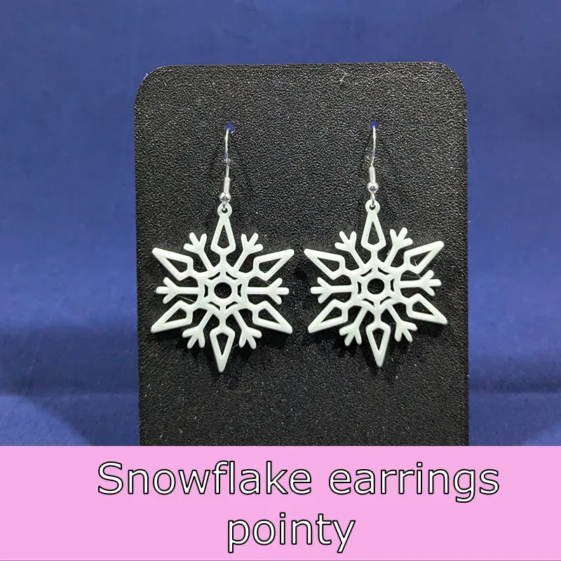 Snowflake earrings - pointy view 2