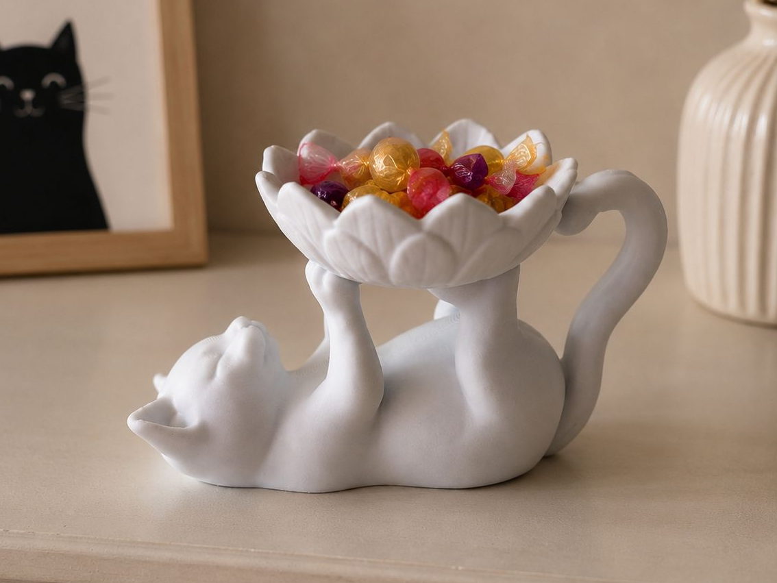 Playful Cat Candy Bowl – Cute Trinket Holder
