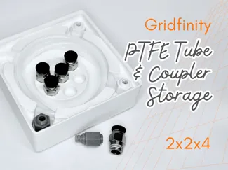 Gridfinity tray for PTFE tube & couplers 2x2x4