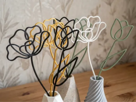 Minimalist Wire Flowers - Vase Decor