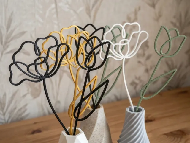 Minimalist Wire Flowers - Vase Decor
