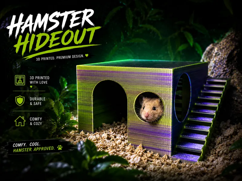 Hamster Hideout XL – 3D-gedrucktes Hamsterhaus