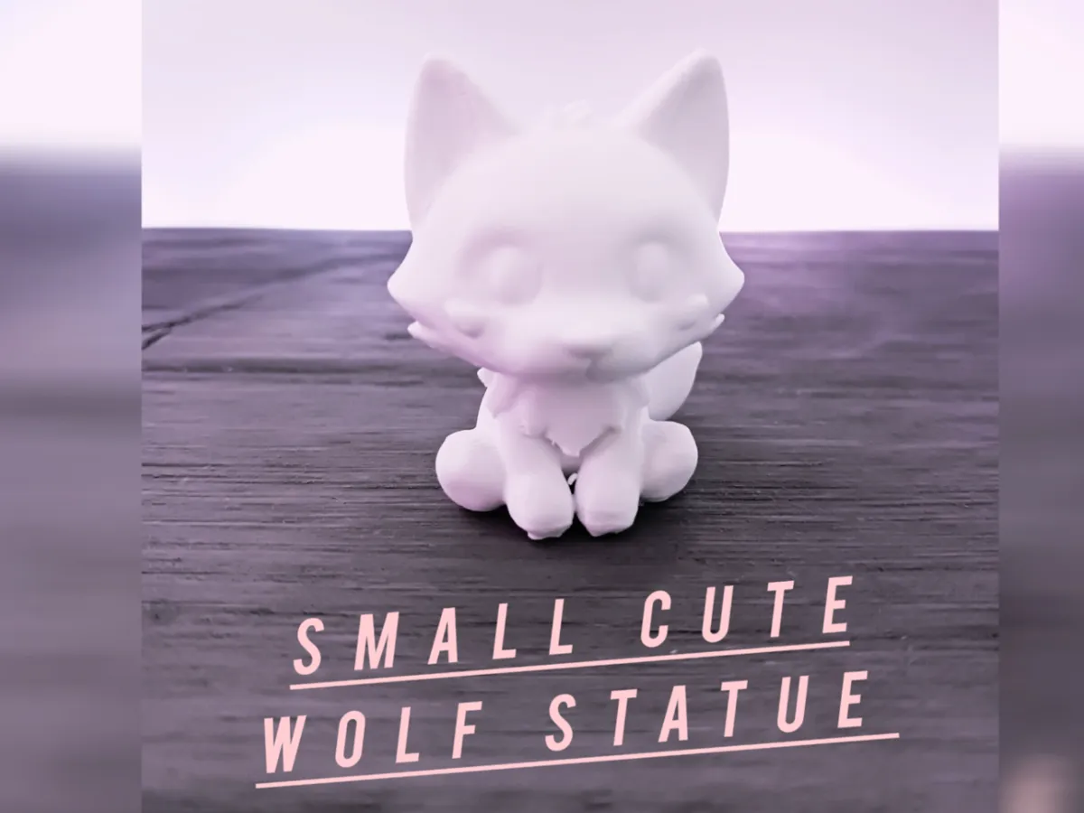 Petite statue de loup mignon